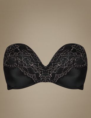 Superhold Lace Non-Wired Padded Strapless Bra A-E